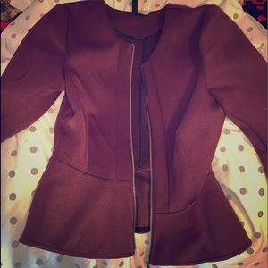 Maroon peplum jacket H&M